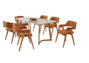 Ver imagem 2 de Mesa Fineza 6 Cadeiras Esmeralda Courino Jcm - Cinamomo/off