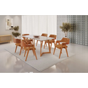 Ver imagem 1 de Mesa Fineza 6 Cadeiras Esmeralda Courino Jcm - Cinamomo/off