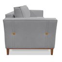 Ver imagem 6 de Kit 2 Poltronas e Sofá Living 2 Lugares 1,90m Vega Linho Grafite Pés Castanho - Pallazio