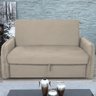 Sofá Cama com Baú 2 Lugares Furbogh Suede Bege - 1