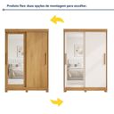 Ver mais imagens de Guarda Roupa Solteiro 2 Portas de Correr 2 Gavetas Flex com Pés e Espelho 100% MDF Amanda Marrom/Cinamomo