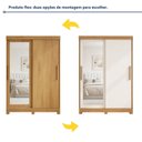 Ver mais imagens de Guarda Roupa Solteiro 2 Portas de Correr 2 Gavetas Flex com Pés e Espelho 100% MDF Amanda Marrom/Cinamomo