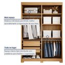 Ver imagem 6 de Guarda Roupa Solteiro 2 Portas de Correr 2 Gavetas Flex com Pés e Espelho 100% MDF Amanda Marrom/Cinamomo