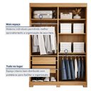 Ver imagem 6 de Guarda Roupa Solteiro 2 Portas de Correr 2 Gavetas Flex com Pés e Espelho 100% MDF Amanda Marrom/Cinamomo