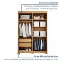 Ver imagem 4 de Guarda Roupa Solteiro 2 Portas de Correr 2 Gavetas Flex com Pés e Espelho 100% MDF Amanda Marrom/Cinamomo