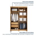 Ver imagem 4 de Guarda Roupa Solteiro 2 Portas de Correr 2 Gavetas Flex com Pés e Espelho 100% MDF Amanda Marrom/Cinamomo