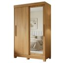 Ver imagem 2 de Guarda Roupa Solteiro 2 Portas de Correr 2 Gavetas Flex com Pés e Espelho 100% MDF Amanda Marrom/Cinamomo