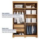 Ver imagem 7 de Guarda Roupa Solteiro 2 Portas de Correr 2 Gavetas Flex com Pés e Espelho 100% MDF Amanda Marrom/Cinamomo