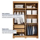 Ver imagem 7 de Guarda Roupa Solteiro 2 Portas de Correr 2 Gavetas Flex com Pés e Espelho 100% MDF Amanda Marrom/Cinamomo