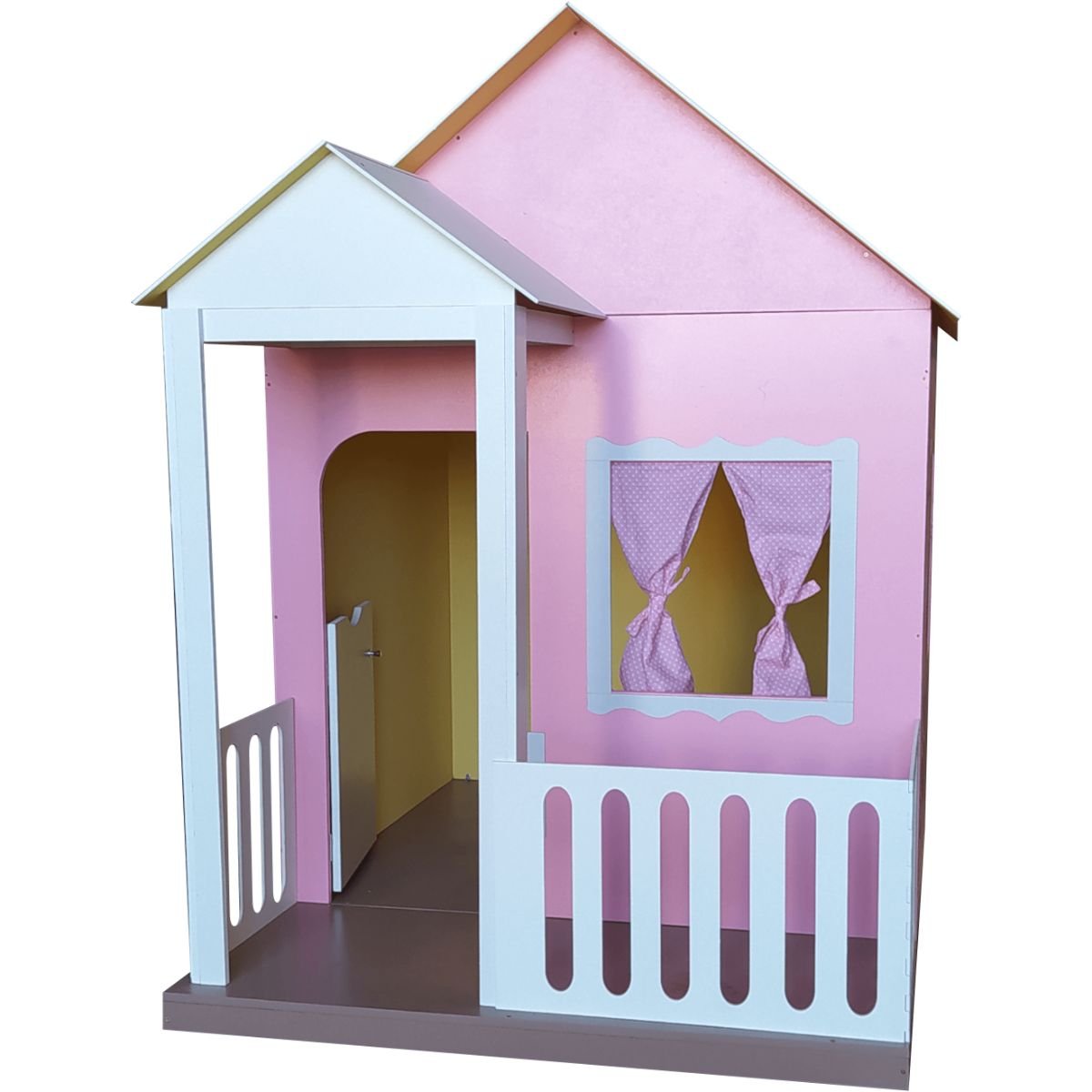 Casinha de Brinquedo 120 cm com Cercado Rosa/ Branco - 8