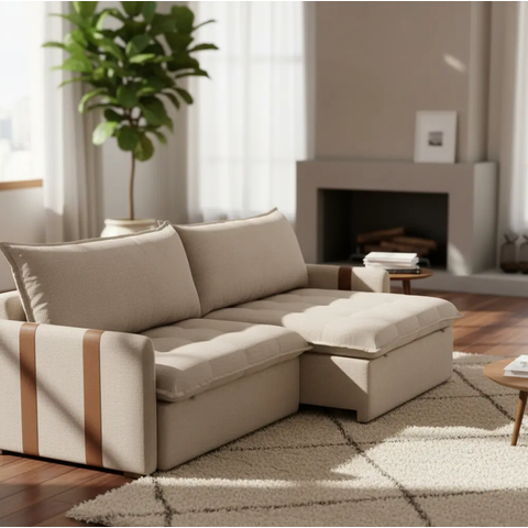 Sofá 4 Lugares sem Caixa com Acabamento Premium e Excelente Conforto