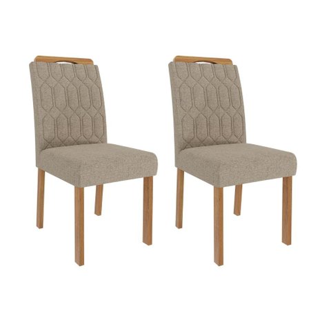 Cadeira para Mesa de Jantar Jogo de 2 Cadeiras Mdf Paola Wood Cimol Madeira/bege