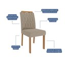Ver imagem 4 de Cadeira para Mesa de Jantar Jogo de 2 Cadeiras Mdf Paola Wood Cimol Madeira/bege