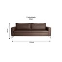 Ver imagem 3 de Sofa 3 Lugares 230Cm Pes Em Aco Carbono Veludo Adrian Marrom/Imbuia