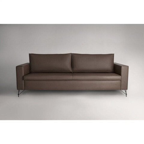 Sofa 3 Lugares 230Cm Pes Em Aco Carbono Veludo Adrian Marrom/Imbuia