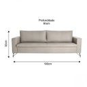 Ver imagem 3 de Sofa 2 Lugares 190Cm Pes Em Aco Linho Adrian