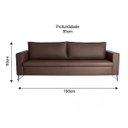 Ver imagem 3 de Sofa 2 Lugares 190Cm Pes Em Aco Veludo Adrian Marrom/Imbuia