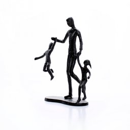 Escultura Decorativa em Metal Preto Pai e Filhos 19x15 cm - D’Rossi - 5