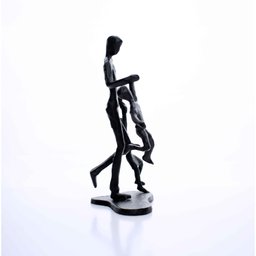 Escultura Decorativa em Metal Preto Pai e Filhos 19x15 cm - D’Rossi - 6