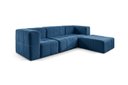 Ver imagem 3 de Sofá Modular com Puff 3 Lugares Bouclé Azul na Caixa 258cm