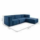 Ver imagem 4 de Sofá Modular com Puff 3 Lugares Bouclé Azul na Caixa 258cm