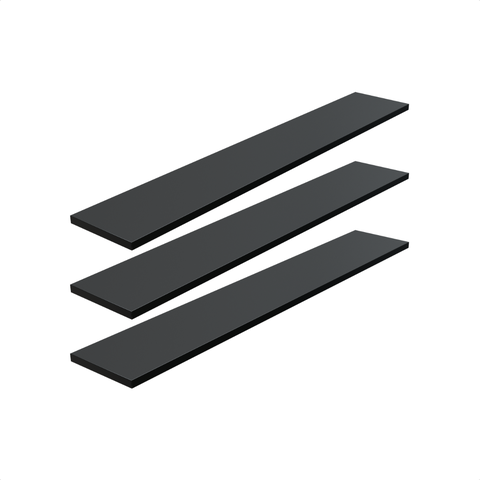 Kit 3 Prateleira Preta 90X15 + Suporte Flutuante Mdf  Organizadora Decoração Cozinha Banheiro Sala