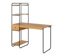 Ver imagem 1 de Mesa Home Office Criare Prateleiras Pés Aço Escritório Escrivaninha Estilo com Gaveta Cor Nature