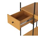 Ver imagem 4 de Mesa Home Office Criare Prateleiras Pés Aço Escritório Escrivaninha Estilo com Gaveta Cor Nature