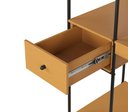 Ver imagem 4 de Mesa Home Office Criare Prateleiras Pés Aço Escritório Escrivaninha Estilo com Gaveta Cor Nature