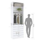 Ver imagem 5 de ARMÁRIO MÓDULO CLOSET 6 GAVETAS CABIDEIRO MISTO M525.B MUNDI MOVEIS
