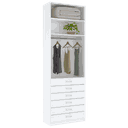 Ver imagem 1 de ARMÁRIO MÓDULO CLOSET 6 GAVETAS CABIDEIRO MISTO M525.B MUNDI MOVEIS