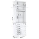 Ver imagem 2 de ARMÁRIO MÓDULO CLOSET 6 GAVETAS CABIDEIRO MISTO M525.B MUNDI MOVEIS