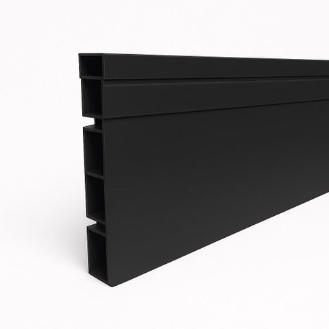 Rodapé 10cm X 2,7m Pvc Preto Fosco