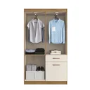 Ver imagem 2 de Guarda-Roupa Solteiro 4 Portas 1 Porta Basculante 1 Gaveta Marbella Doripel