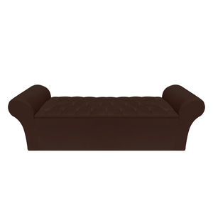 Recamier Baú Calçadeira Quarto Queen 158cm Barcelona:suede Marrom