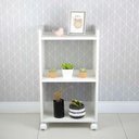 Ver imagem 4 de Armário Organizador Móvel Multiuso Branco com Rodinhas 40cm