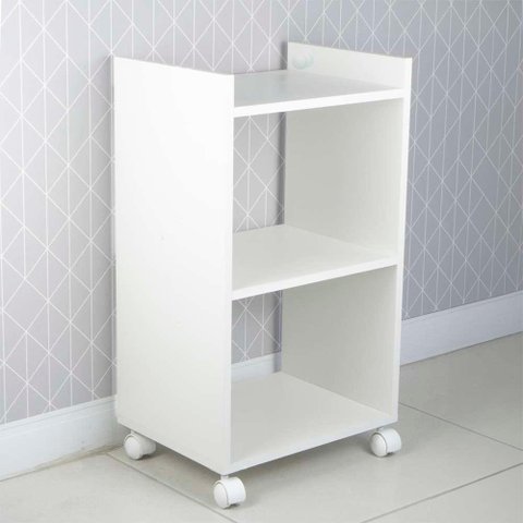 Armário Organizador Móvel Multiuso Branco com Rodinhas 40cm