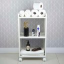 Ver imagem 5 de Armário Organizador Móvel Multiuso Branco com Rodinhas 40cm