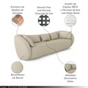 Ver imagem 3 de Sofá Bipartido Sala de Estar Diamond 272cm com Almofadas Soltas Bouclê Bege Escuro G52 - Gran Belo