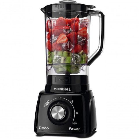 Liquidificador Mondial Turbo Power L-99 Fb 550W 2,2L 3 Velocidades Preto 110V