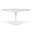 Ver imagem 1 de Mesa de Jantar Saarinen Oval 180x100 Cm Mármore Branco Extra Base Branca Linn Design Mesa de Jantar