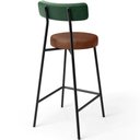 Ver imagem 6 de Kit 02 Banquetas Baixa Cozinha Sala Jantar Bancada Milão L02 Facto Verde Musgo Marrom - lyam decor L