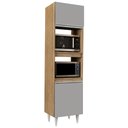 Ver imagem 1 de Paneleiro Cozinha Torre Quente 56cm Colorado Preto/cinza - Lumil Móveis