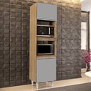 Ver imagem 2 de Paneleiro Cozinha Torre Quente 56cm Colorado Preto/cinza - Lumil Móveis