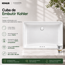 Ver imagem 5 de Cuba Ladena Kohler Louça Branca 52x35cm + Válvula 1.1/4" Branca Click Cerâmica - 2215BR-0-Inovar-