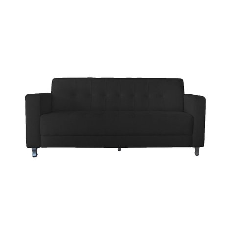 Sofá Jade 3 Lugares Suede Preto - Dominic Decor