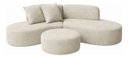 Ver imagem 2 de Sofá e Puff Orgânico Virginia 200cm Sala Suede: Bege