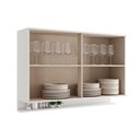 Ver imagem 3 de Armário Aéreo Cozinha Modulado Alpha 2500 C/ 2 Portas C/ Vidro 120cm Branco - Carraro