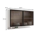 Ver imagem 2 de Armário Aéreo Cozinha Modulado Alpha 2500 C/ 2 Portas C/ Vidro 120cm Branco - Carraro