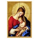 Ver imagem 1 de Quadro Virgem Maria com Menino Jesus Adormecido 60x40 em Azulejos